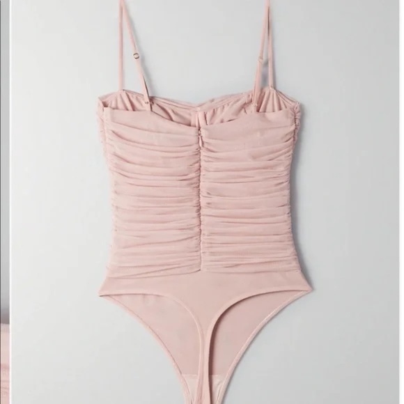 Aritzia Babaton Luxor Bodysuit Size 00 Ruched Wired Zipper-Back - Picture 2 of 11